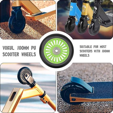 Buy VOKUL 2pcs 100mm Scooter Wheels, 1 Pair Replacement pro Scooter ...