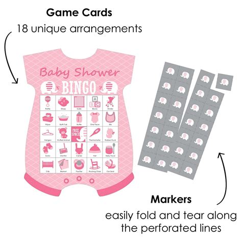 Buy Big Dot of Happiness Pink Elephant - Picture Bingo Cards and ...