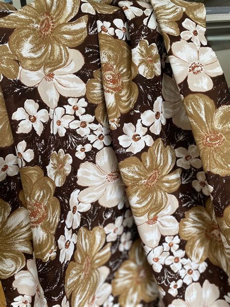 Midcentury Modern Vintage Fabric Upholstery Textile 60s Floral Print ...