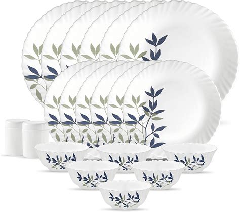 La Opala Opalware Dinner Set - 47 Pieces, Green, White, Standard, LOP ...