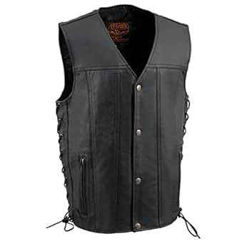 Buy Milwaukee Leather LKY3870 Youth Size Black Leather Biker Style Vest ...