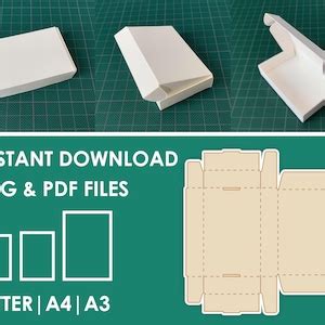 Buy Rectangular Packaging Box Template SVG, PDF, 8.5x11, A4, A3 Sheet ...