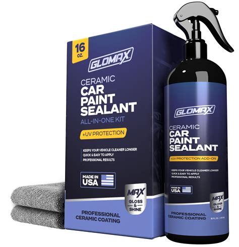 GLOMAX Ceramic Coating For Cars (16 oz.) - Hydrophobic Ceramic Car Wax Spray With Added UV ...