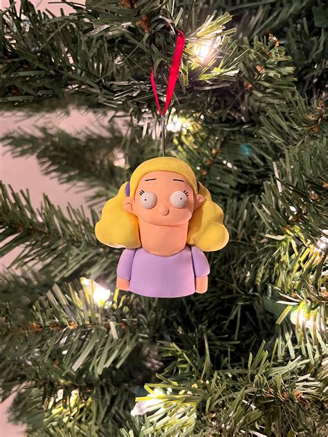 Bob's Burgers ornaments I made for this year: Millie, Bob, Rudy, Gene ...
