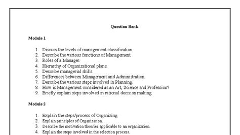 TIME-BEC501 - Comprehensive Question Bank for Management Modules - Studocu
