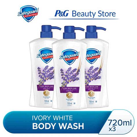 Safeguard Antibacterial Soap Body Wash Ivory White Care 720mlx3 ...