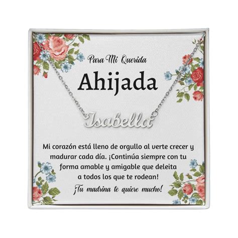 Spanish Goddaughter Gift, Ahijada Collar Carta, Regalo De Madrina ...