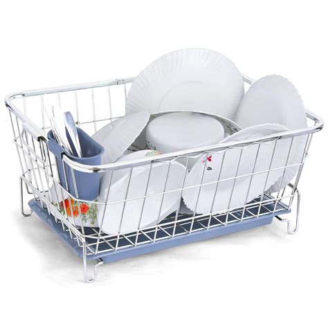KWER Stainless Steel Dish Drainer Kitchen Rack with Drip Tray A ...
