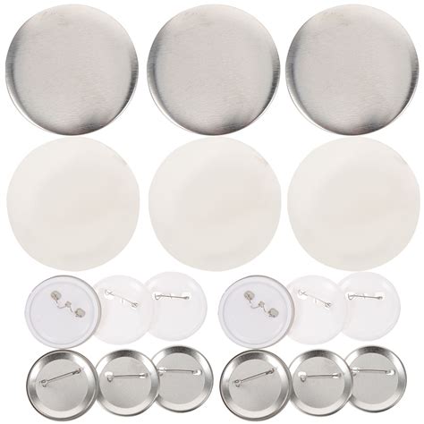 ADDHAT 1 Set Diy Blank Badge Making Plastic Button Shells For Crafts ...