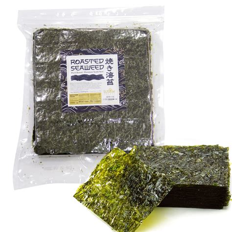Amazon.com : Fusion Select 50 Full Sheet Roasted Seaweed Sheets for ...