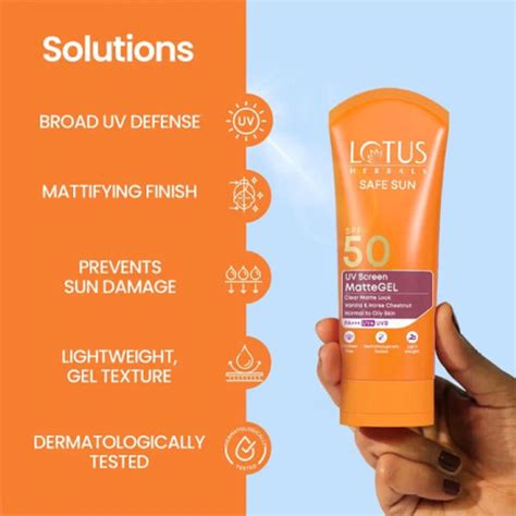 LOTUS HERBALS Sunscreen - SPF 60 PA+++ uv screen matt gel - Price in ...