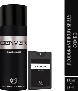 DENVER Black Code Deo & Black Code Pocket Perfume Deodorant Spray - For ...