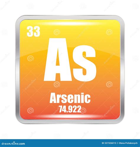 Arsenic As Element 33 Of The Periodic Table 3D Illustration On Red ...