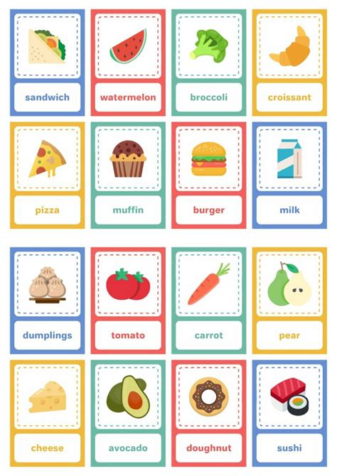 Food FlashCards 的图像结果