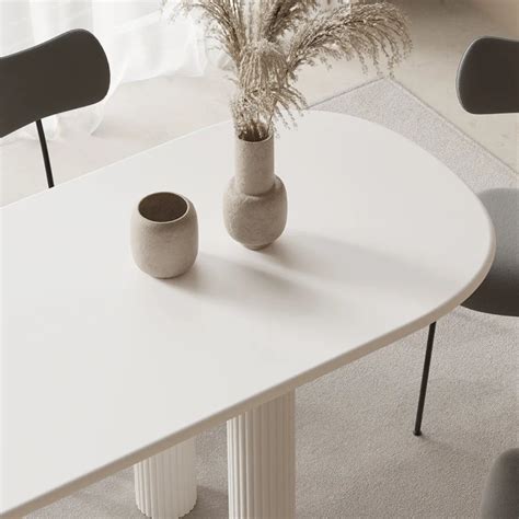 Modern Oval White 8 Seater Dining Table