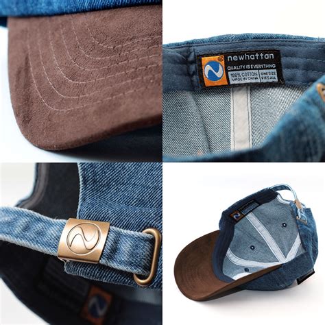 ローキャップ 帽子 デニム ニューハッタン newhattan denim hat ダークブルー スウェード調ツバ 1160_neh-O ...