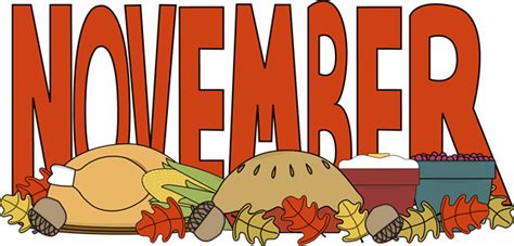 Month of November Thanksgiving Food Clip Art - Month of November ...