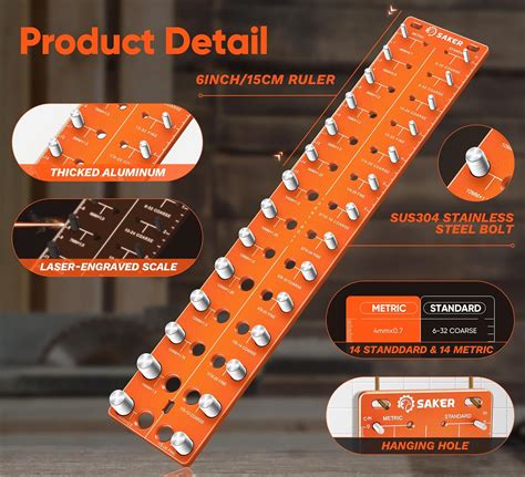 Saker Nut and Bolt Thread Checker, Bolt Size and India | Ubuy