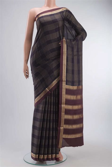 Burgundy Mysore Crepe Saree – Nalli Silk Sarees Pvt Ltd
