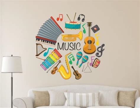 Decals Design Guitar Passion PVC Vinyl Wall Decal (70 cm x 50 cm x 70 ...
