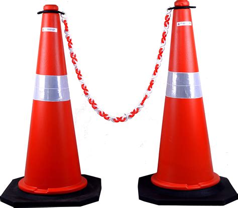 K T I® Traffic Cone 750 MM Height With 2 Meter Chain For Parking ...