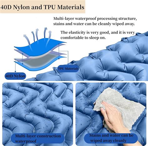 SAN LIKE Camping Sleeping Pad 3.54in Thickened Ultralight Foot Press Inflatable Lightweight and ...