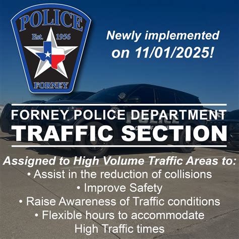 Forney Police Department Launches New Traffic Section to Enhance Road ...