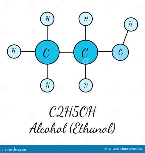 C2H2Oh Medical Chemical Formula Of Alcohol Ethanol. Concept Of Chemistry, Biology, Science ...