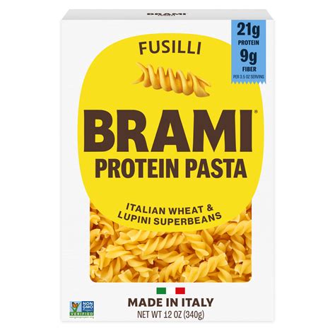 Brami Fusilli Italian Protein Pasta, Low Carb, High Fiber, Non-GMO ...