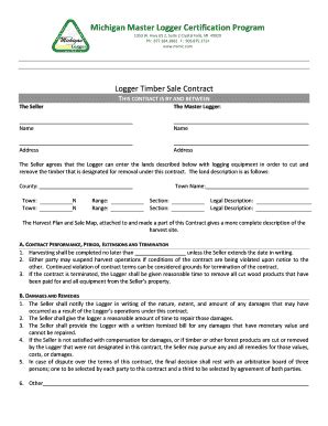 Fillable Online TIMBER HARVESTING AGREEMENT Fax Email Print - pdfFiller