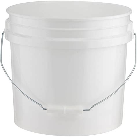 3 Gallon White Plastic Pail with Metal Handle | Plastic pail, Pail ...