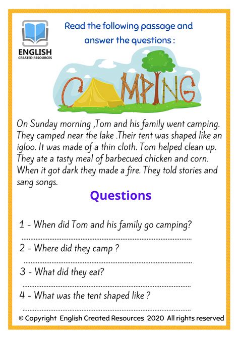 3rd Grade Free Printable Reading Comprehension Worksheets With ...