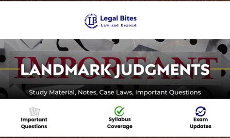 Landmark Judgments - Lists, Subjectwise Case Laws and Notes
