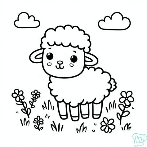 20 羊のぬりえページ - 無料のぬりえ画像