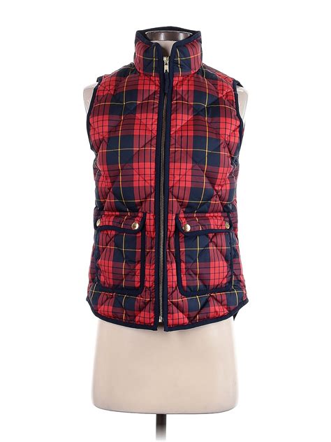 J.Crew 100% Polyester Plaid Red Vest Size XS (Petite) - 73% off | ThredUp