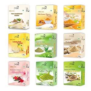 Glowious 9-in-1 Skin Care Combo Pack – Sandalwood, Multani Mitti ...