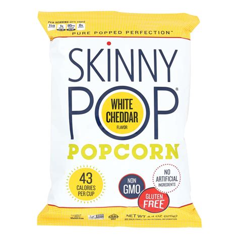 Skinnypop Popcorn Popcorn - Aged White Cheddar - Case Of 12 - 4.4 Oz