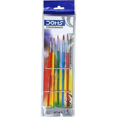 DOMS Colourmate Synthetic Paint Brush Set (Round, Pack of 5 x 8 Set ...