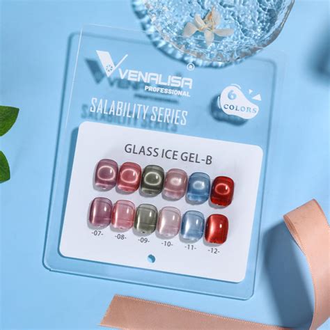 Venalisa Glass Ice Gel-B Nail Polish Set – 6 Sheer Glossy Jelly Shades ...