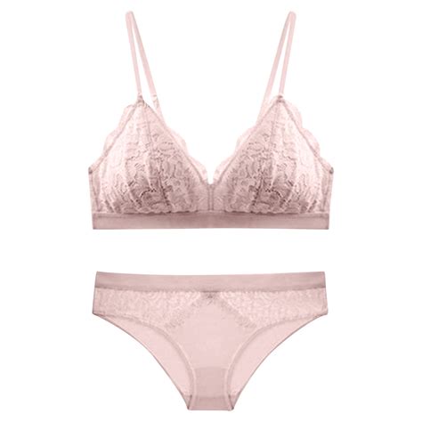 Bigersell Bras Panty Set for Women Spaghetti Strap V-Neck Lace ...