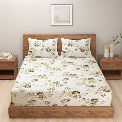Buy SWAYAM Veda Cotton 160TC Floral Print 3Pcs Super King Bedsheet Set ...