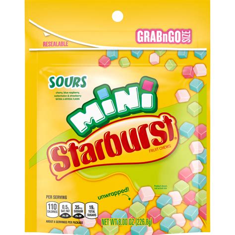 Starburst Minis Sours Fruit Chews Candy, 8 oz - Walmart.com