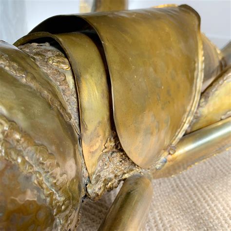 Francois Melin Brutalist Gold Grasshopper Table, 1970 For Sale at 1stDibs