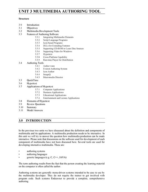 Multimedia Authoriing Tools - UNIT 3 MULTIMEDIA AUTHORING TOOL ...