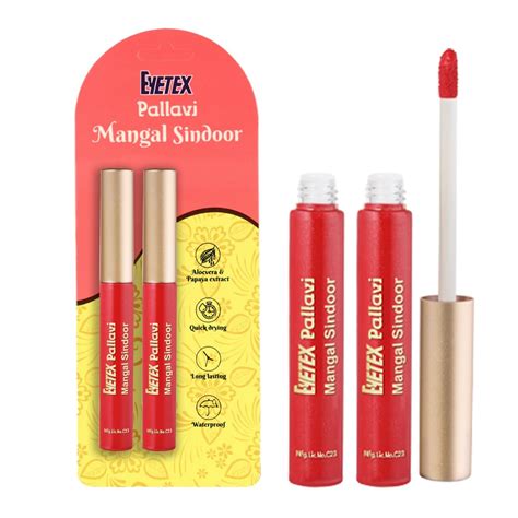 Eyetex Mangal Sindoor - (Pack of 2), Skin-friendly, Semi-matte,water ...