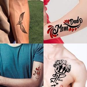 Ordershock Ordershock Mom Dad Black Art Wing Designs Pack 4 Temporary ...