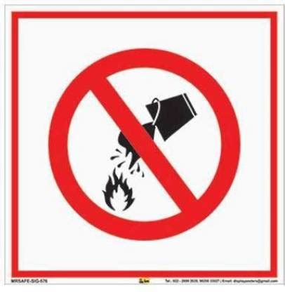 Mr. SAFE In case of Fire, Do not use water Sign In Hard Plastic ...