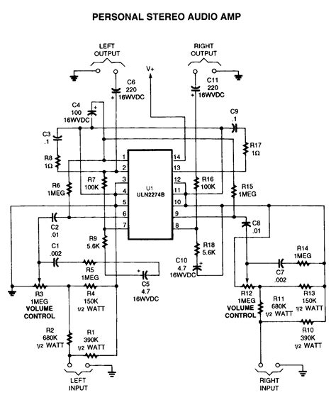 personal stereo audio amplifier - Amplifier_Circuit - Circuit Diagram ...