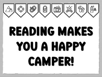 READING MAKES YOU A HAPPY CAMPER! Summer Holidays Bulletin Board Kit ...