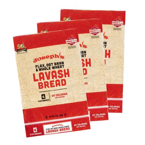 Amazon.com: Joseph's Bakery Lavash Bread, Flax Oat Bran & Whole Wheat ...